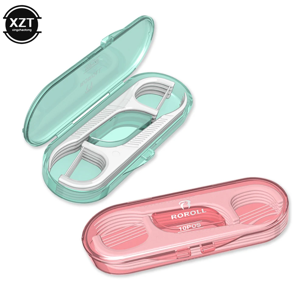 Portable Automatic Dental Floss Box Teeth Sticks Oral Care Dental Tool Toothpick Polyethylene dental flosser For Home Travel