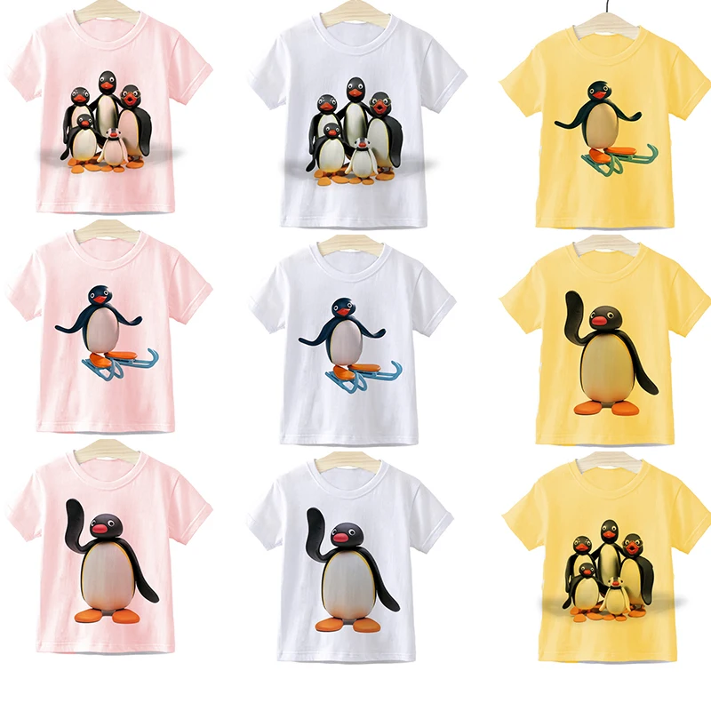 Children's T-Shirt Children For Girl Boy Girls Kids Kid's Shirts Child Baby Toddler Penguin Family Party Tee Tops Clothing Short