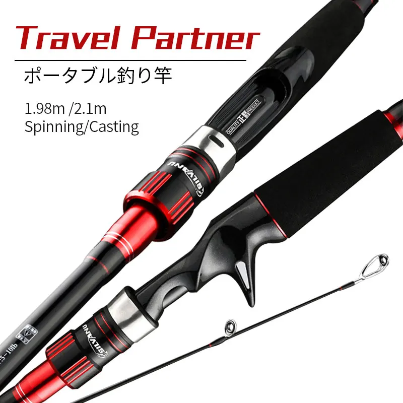 

MASCOTTE TRAVEL PARNTER 4 Sections Portable Fishing Rod 1.98m 2.1m High Carbon M Power Spinning Casting Rod Freshwater Lure Rods