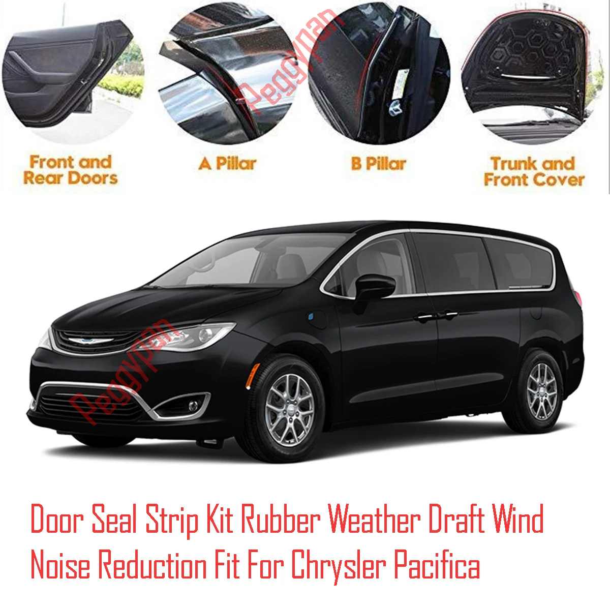 

Door Seal Strip Kit Self Adhesive Window Engine Cover Soundproof Rubber Weather Draft Wind Noise Reduction For Chrysler Pacifica