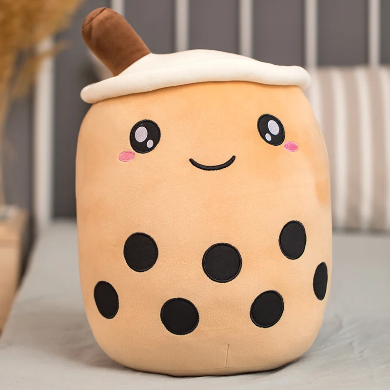 Kawaii – tasse de thé au lait en peluche, oreiller doux en peluche, vraie vie, nourriture drôle, jouets pour enfants, cadeau d'anniversaire chaud d'hiver