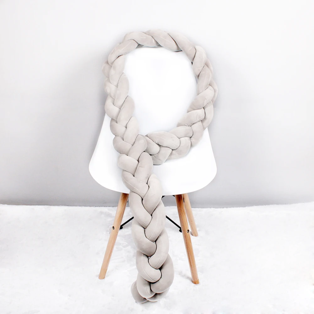 1 M/2 M/3 M/4 M Länge Nordic Knoten Neugeborenen Stoßstange Knoten Lange Verknotet Braid kissen Bebe Baby Bett Stoßfänger in die Krippe Infant Room Decor