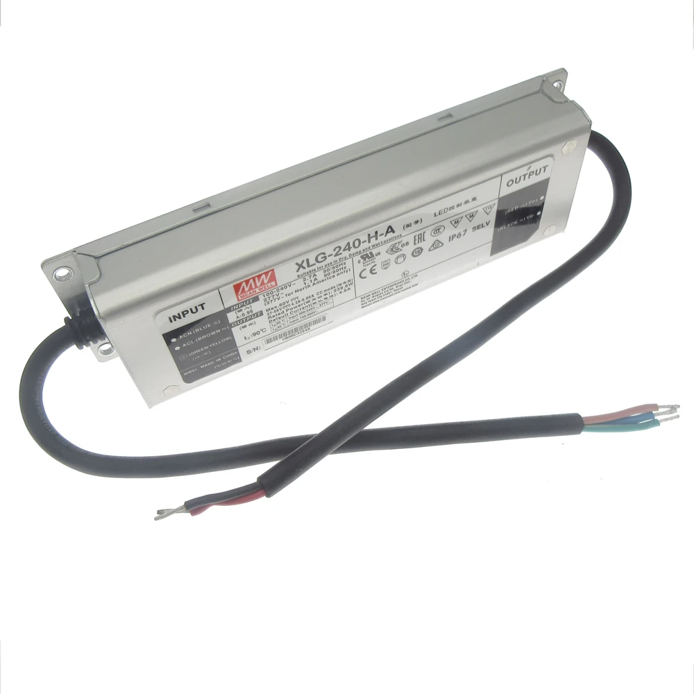 MEAN WELL XLG-240 Series 240W LED Driver XLG-240-H-AB 27-56V 4900mA IP67 Waterproof Constant Power Supply 5 Years Warranty