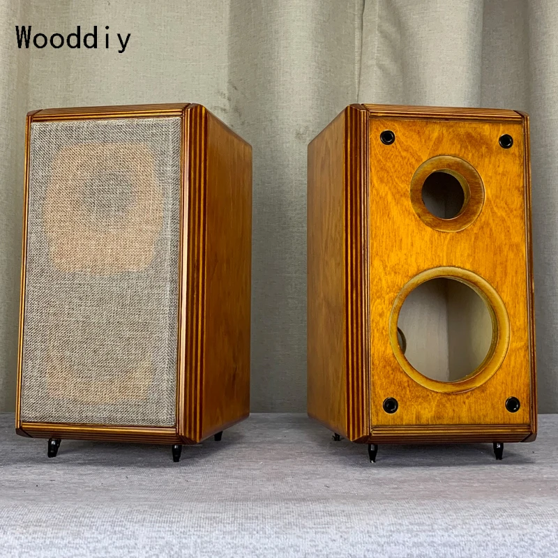 Wooddiy 5/6.5 inch One Pair Speaker Empty Cabinet Minima Vintage Classic Two-way Bookshelf HIFI DIY Bass Reflex Acoustic Box