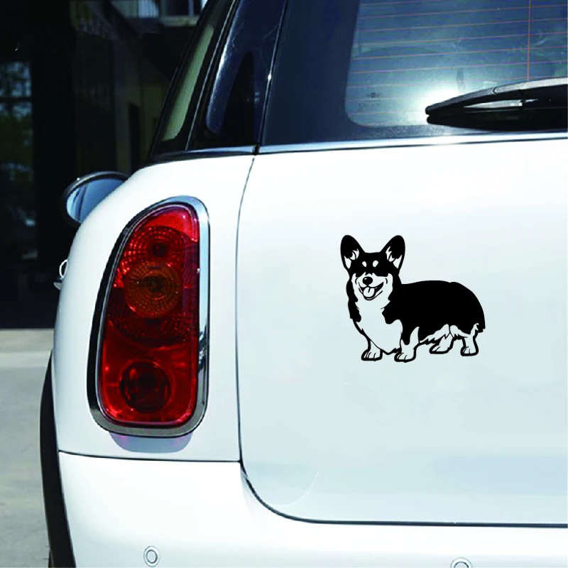 Corgi Dogs Silhouette Vinyl Sticker Car Window Decor , Dog Laptop Decals for Apple MacBook Pro/Air Decoration Pet Lover Gifts