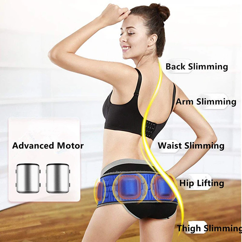 Electric Abdominal Stimulator Body Vibrating Slimming Belt Belly Muscle Waist Trainer Massager X5 Times Weight Loss Fat Burning