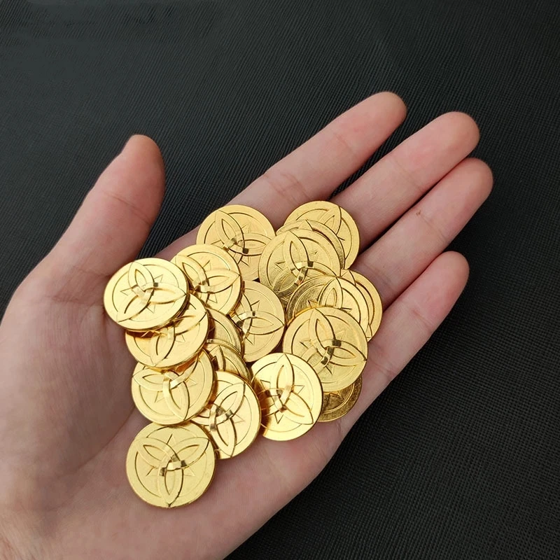 Genshin Impact Mora Coin Art Collection Gifts Physical Commenmorative Morax Halloween Anime Cosplay Prop Accessories