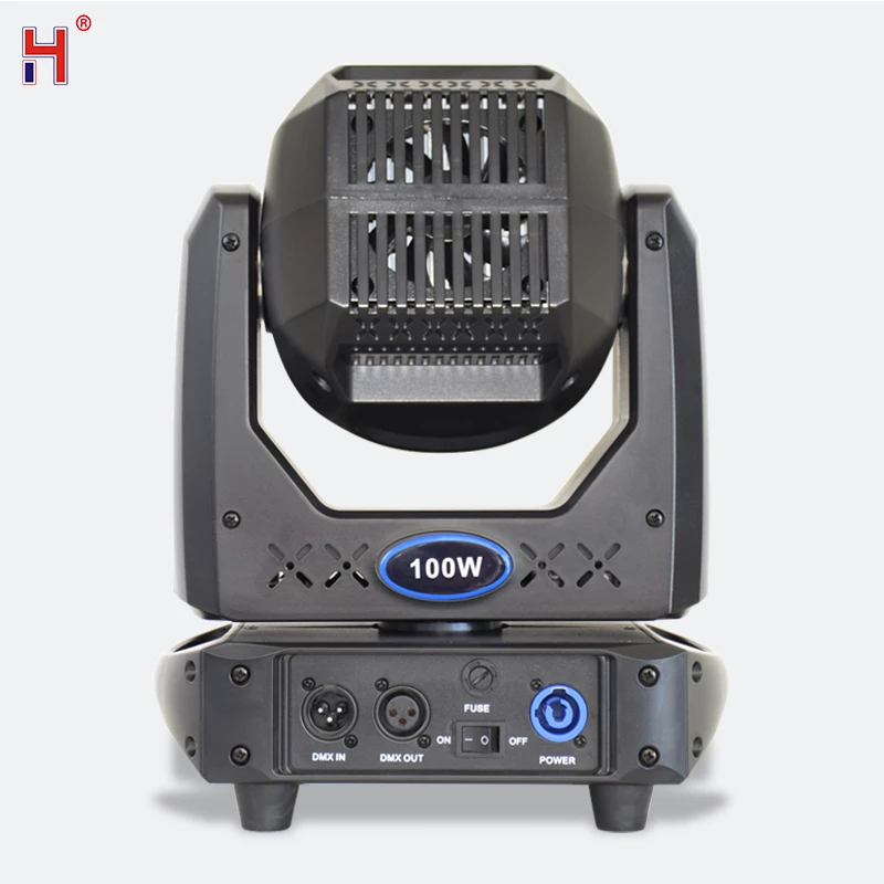 HongYi Lyre 100W 7 Colors+8 Gobos Led Spot Dmx 512 15Ch Moving Head Stage Lights Focus 5 Facet Prism Effect Lightings