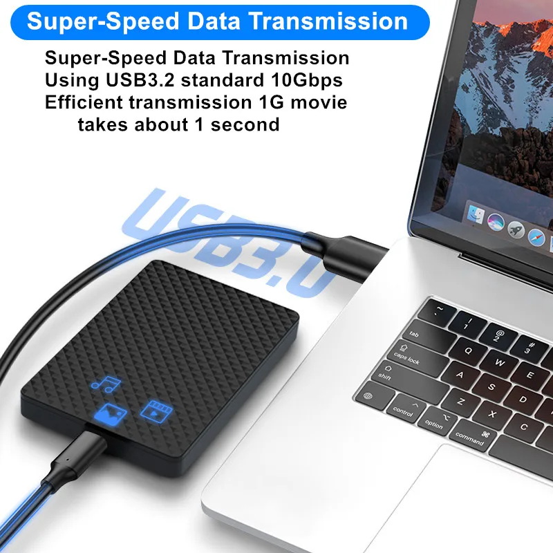 USB3.2 10 gb/s Gen2 kabel USB C kabel do transmisji danych Transfer krótki kabel USB C SSD kabel z 3A 60W QC 3.0 szybkie ładowanie zamienne kabel do