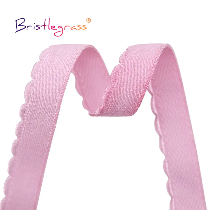 BRISTLEGRASS Plush Bra Strap Elastic Band 3/8 1/2 5/8 10mm 15mm Nylon Shoulder Tape Lingerie Underwear Sewing Trim 2 5 10 Yard