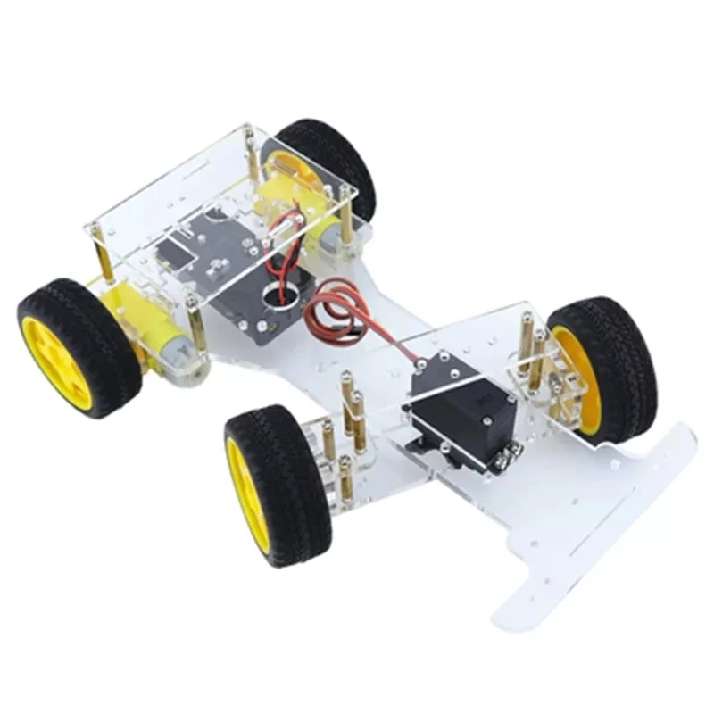 

New Version Smart Robot Steering Engine Car Chassis 4 Wheel 2 Motor For Arduino DIY RC Toy Kit With Servo Remote Control