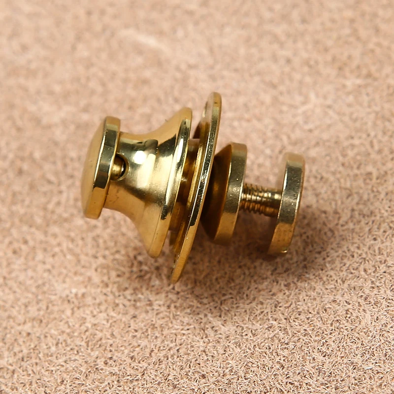 Solid Brass Bag Lock Spring Buckle Case Metal Insert Lock Round / Flower Head Decorate DIY Leather Craft Hardware
