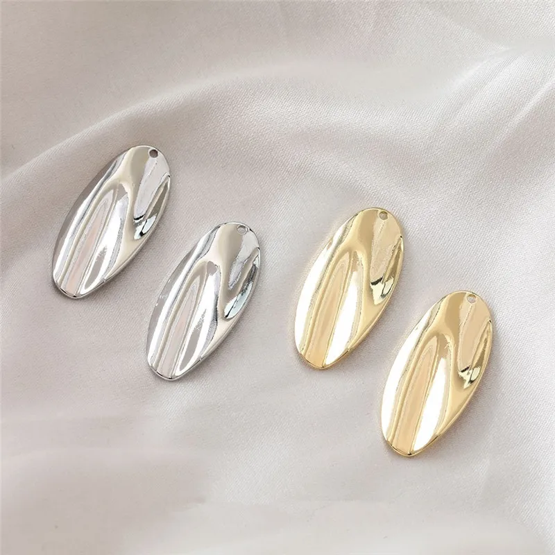 

New style 50pcs/lot folds effect geometry ovals shape copper charms diy jewelry earring/garment pendant accessory