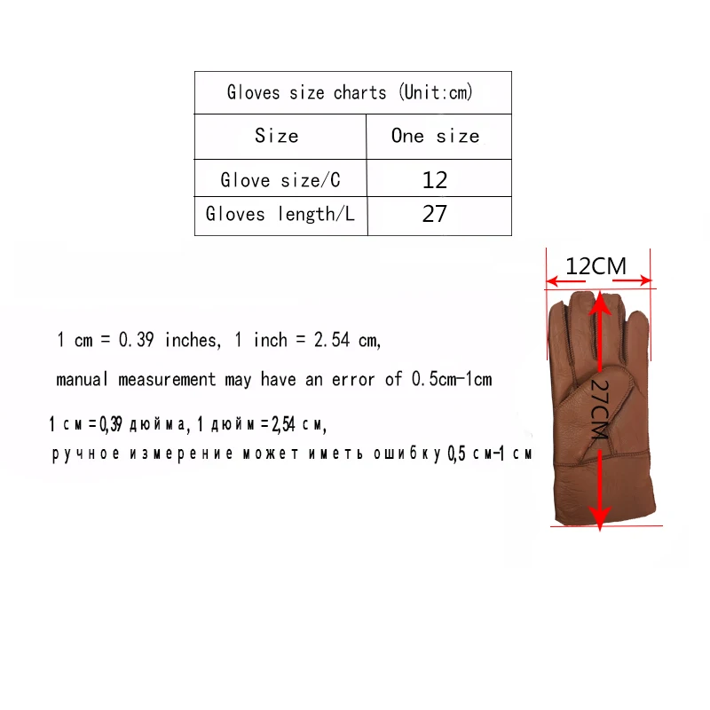 New Men Winter Gloves Warm Genuine Sheep Fur Gloves for Men Thermal Goat Fur Cashmere Real Leather Leather Snow Gloves Manual