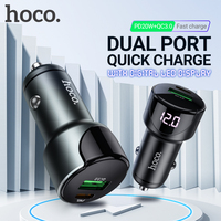 hoco car charger Type-C PD 20W USB QC3.0 18W LED display in-car USB-C Fast Charging Adapter For Phone Huawei Xiaomi Mi Samsung