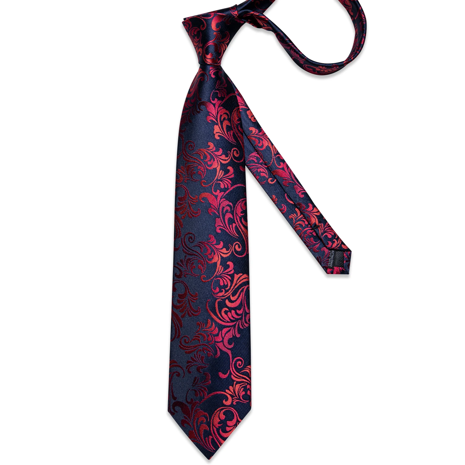 Neue Designer-Krawatten in Blau und Rot mit Paisley-Muster für Herren, Hochzeits- und Partykrawatte, luxuriöse Krawatte mit Ring und Brosche, Krawatten-Set, Geschenk für Herren, DiBanGu – Detail 18