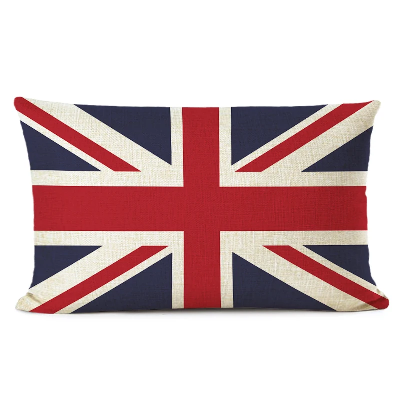 England Amerika Flagge Kissen bezug Baumwolle Leinen dekorative Kissen bezug Stuhl Sitz britischen Stil Kissen bezug blau rot geometrisch