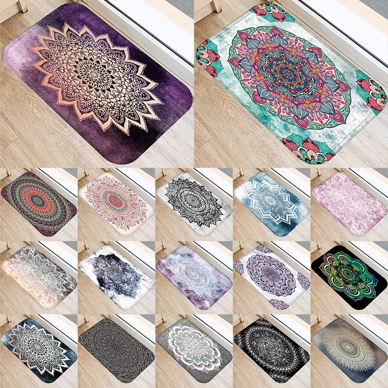 Wycieraczki do salonu Kolorowy marmurowy różowy mandala Antypoślizgowy dom Dekoracyjny dywan podłogowy do kuchni Mata wejściowa w przedpokoju 48232-2