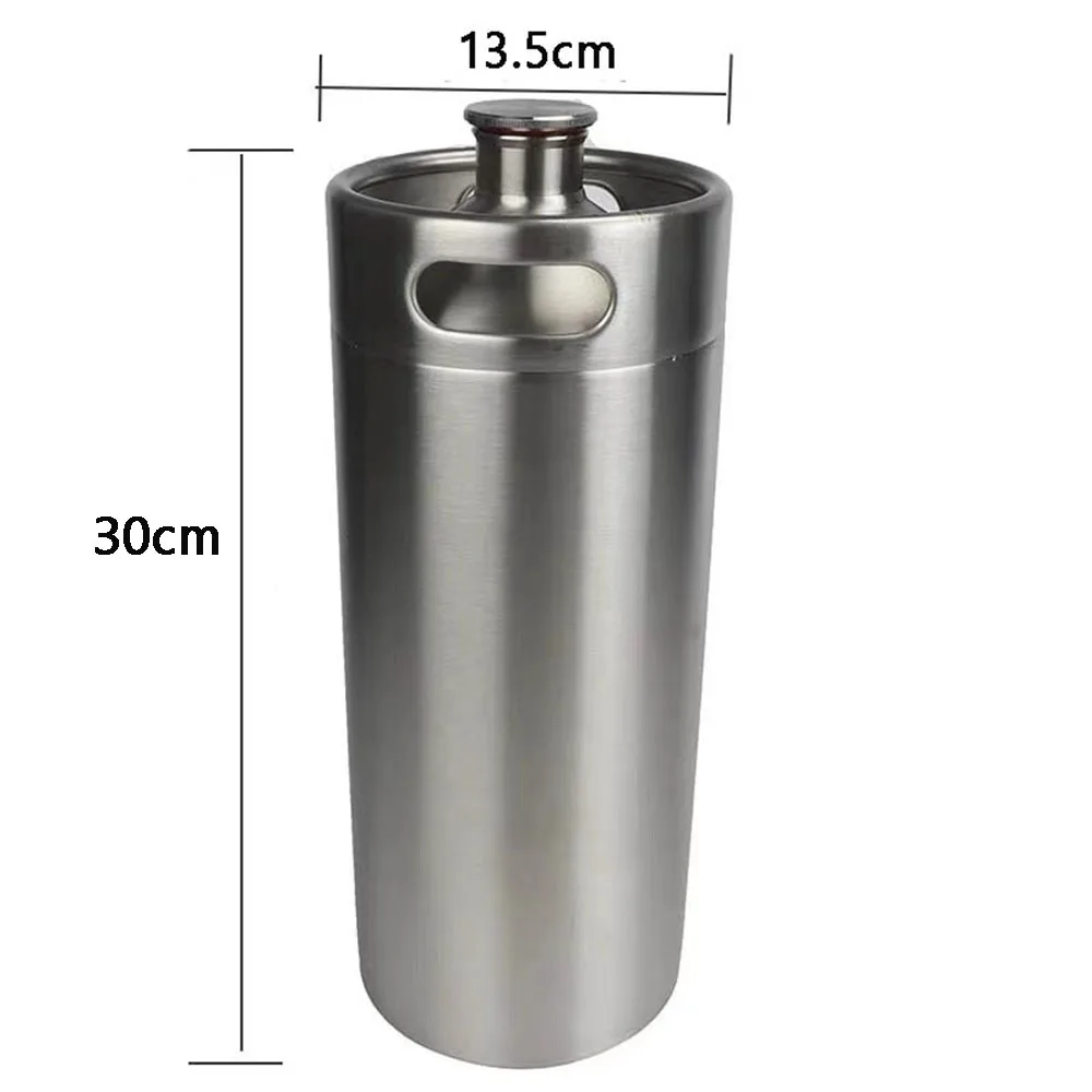 

Beer Keg 3.6L Stainless Steel SS304 Mini Beer Keg Pressurized Growler for Craft Beer Dispenser System Home Brew Beer Brewing