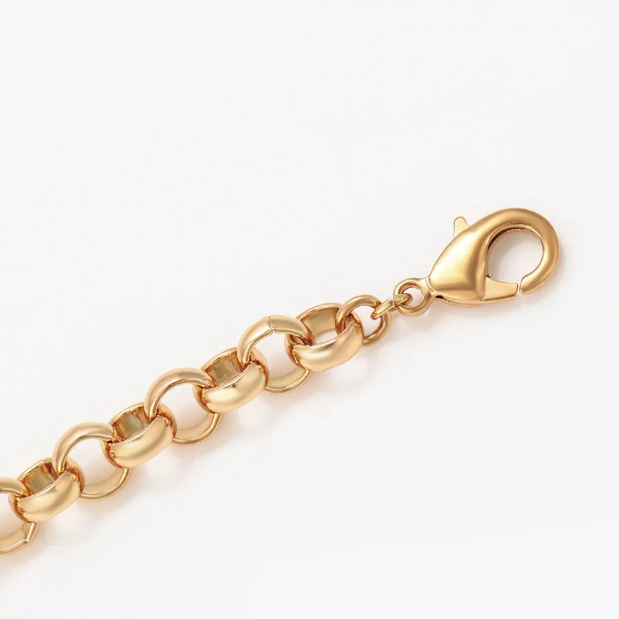 مجوهرات XP - (55 سم * 7 مم) لون ذهبي 18 قيراط على شكل دائرة سلسلة قلادات مجوهرات للرجال هيب هوب خالي من النيكل والنحاس