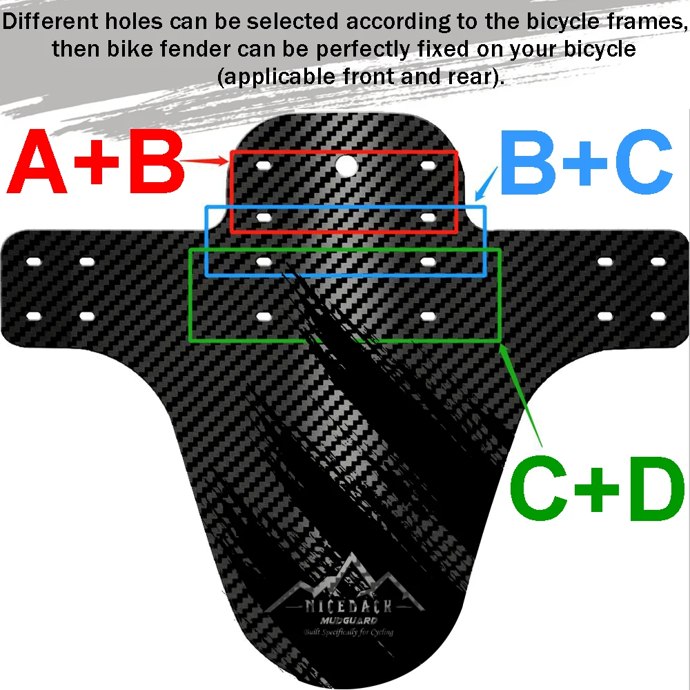 Bicycle Mud MTB guard 7 Colors Bicycle Fenders Quality Carbon Fiber Front Rear MTB Mountain Mud Bike guard   Bicycle Accessories