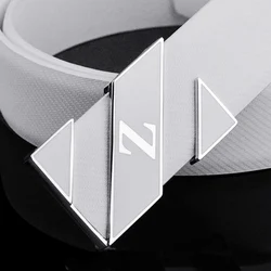 High Quality new fashion Z letter genuine leather white belt men solid buckle casual personality smooth buckle student mens belt