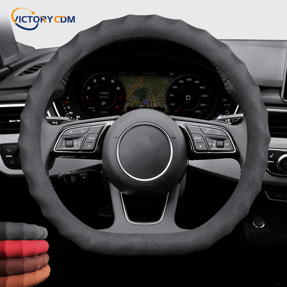 37/38CM Suede Leather Car Steering Wheel Cover For BMW F87 M2 F80 M3 F82 M4 M5 F12 F13 M6 F85 X5 M F86 F33 X6 M F30 M Sport