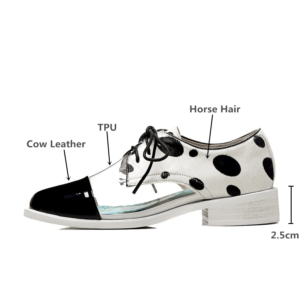 MILI-MIYA Fashion Women Pumps Cow Leather&TPU&Horse Hair Lace-Up Square Heels Round Toe Office&Career Shoes Plus Size 34-42