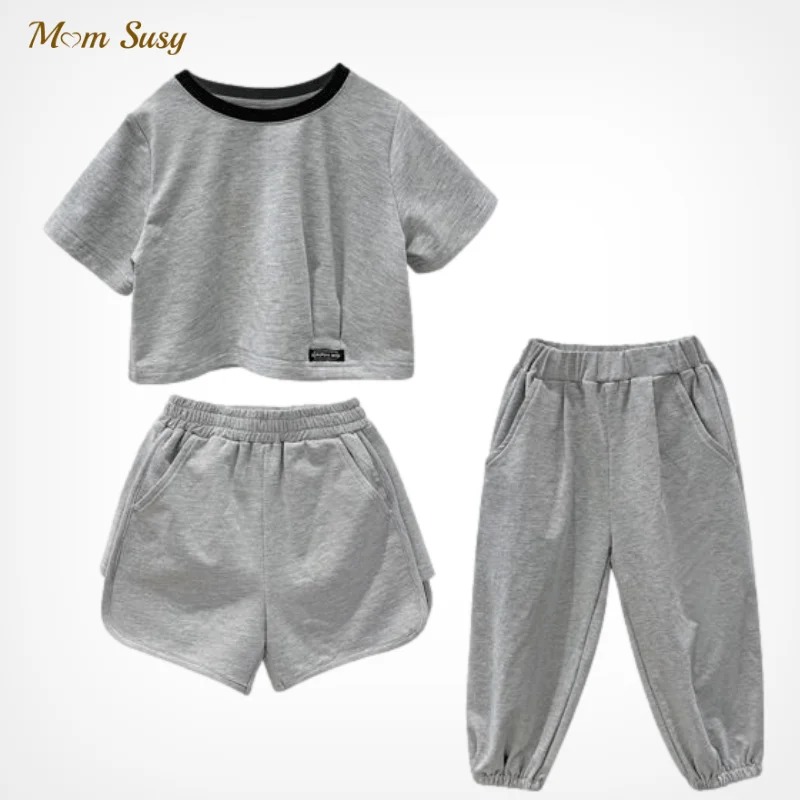 

Fashion Baby Girl Boy Clothes Set Tshirt+Pant/Short 2pcs Infant Toddler Child Sport Suit Loungewear Cotton Summer 1-10Y