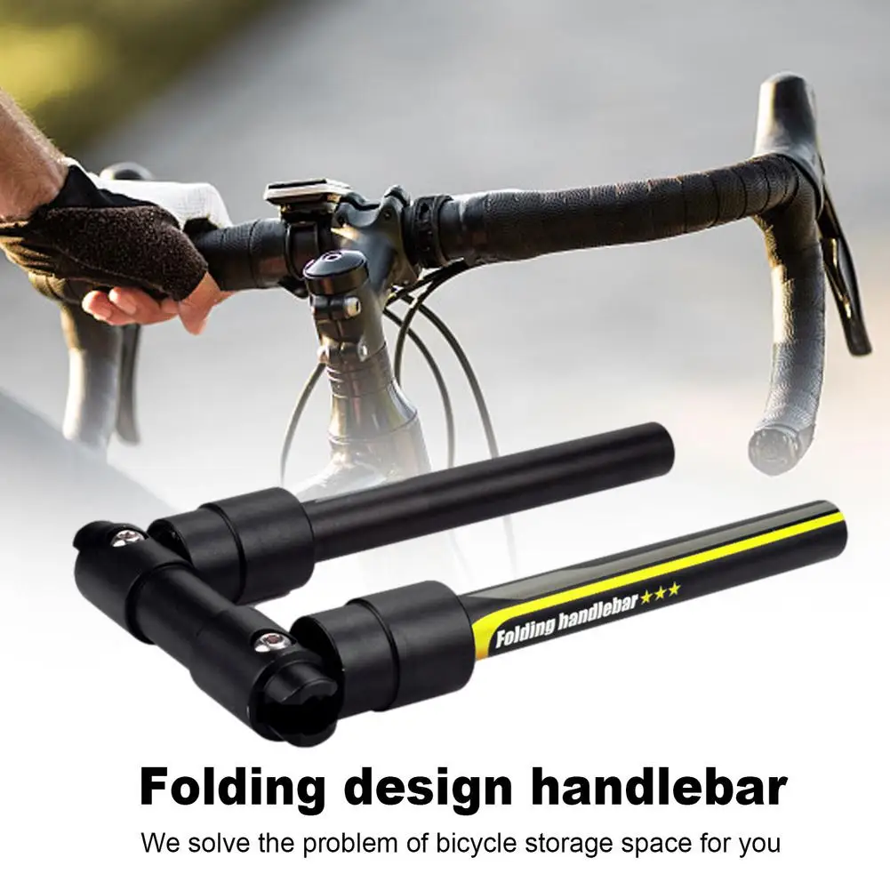 Bike Folding Handlebars Aluminum Alloy Foldable Bike Handle Bars, Quick Release Space-saving Cycling Bicycle Handlebars