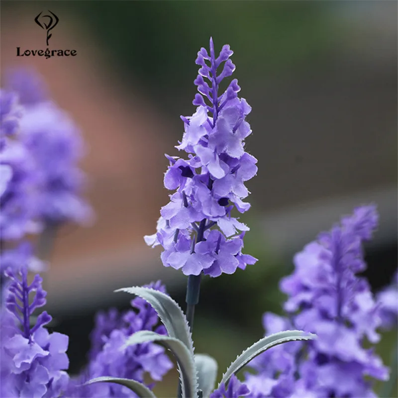 Zijde Lavenders Kunstbloemen 12 Hoofd Romantische Provence Paarse Tak Lavendel Bloemen Bruiloft Thuis Tafel Decor Nep Bloemen