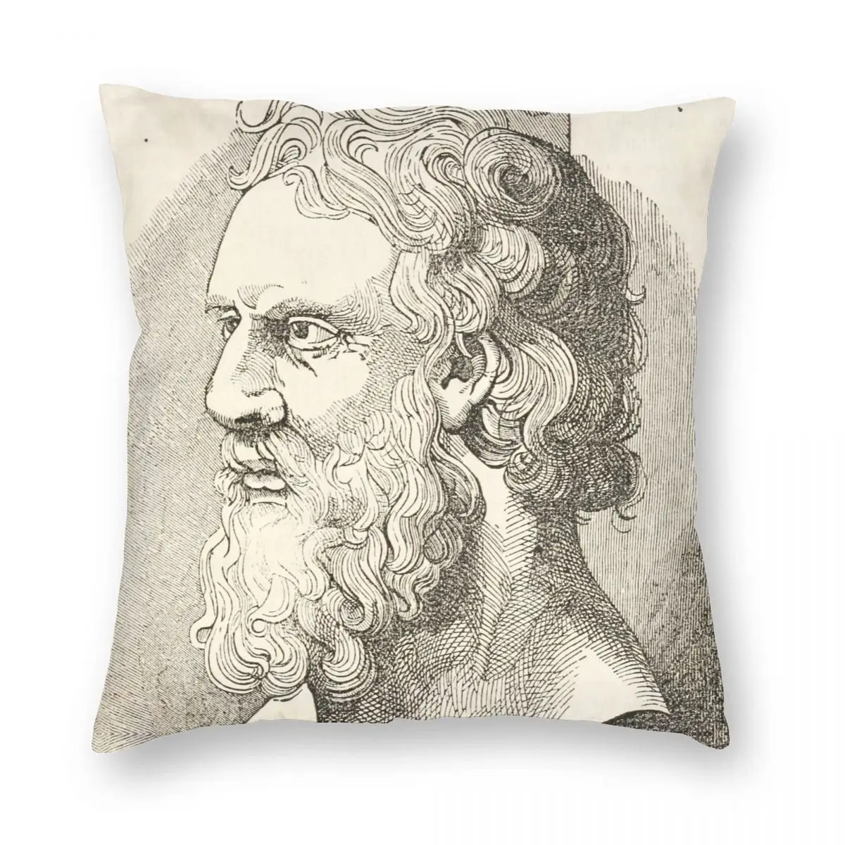 Vintage Plato The Philosopher Pillowcase Polyester Linen Velvet Pattern Zip Decor Throw Pillow Case Home Cushion Cover