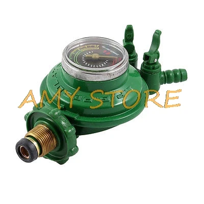 

1 Inlet 2 Outlet Liquefied LGP Gas Gauge Pressure Regulator Green