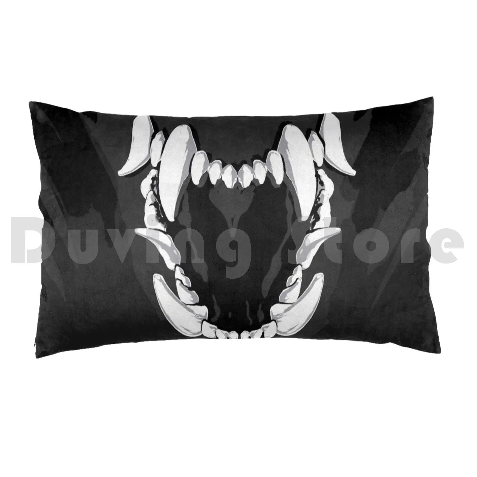 Bite Pillow Case DIY 50*70 Teeth Fang Fangs Wolf Scary Horror Badass Werewolf Lycan