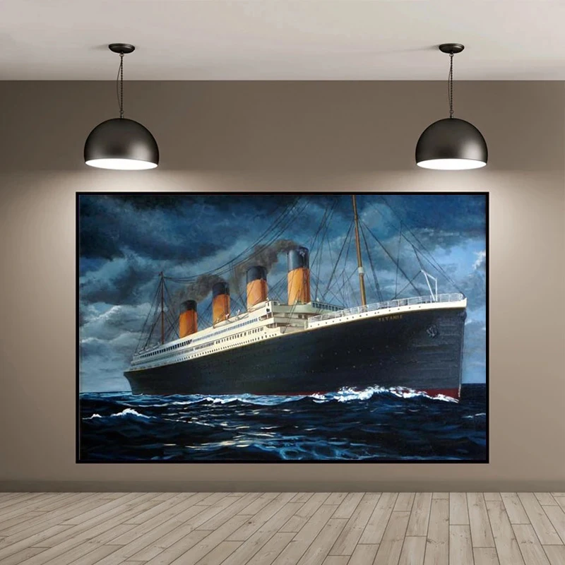 

The Boat In Titanic Classic Movie Abstract Canvas Painting Poster and Print Wall Art Picture for Living Room Home Decor Cuadros