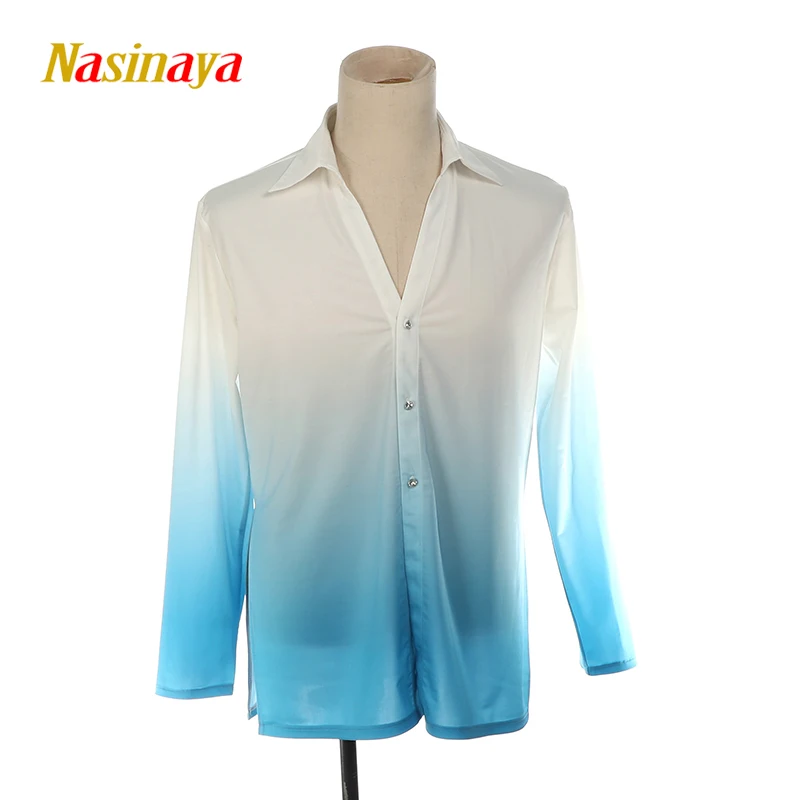 

Nasinaya Boys' Figure Skating Competition Training Performance Shirt Children's Rhythmic Gymnastics Clothing Gradient Color