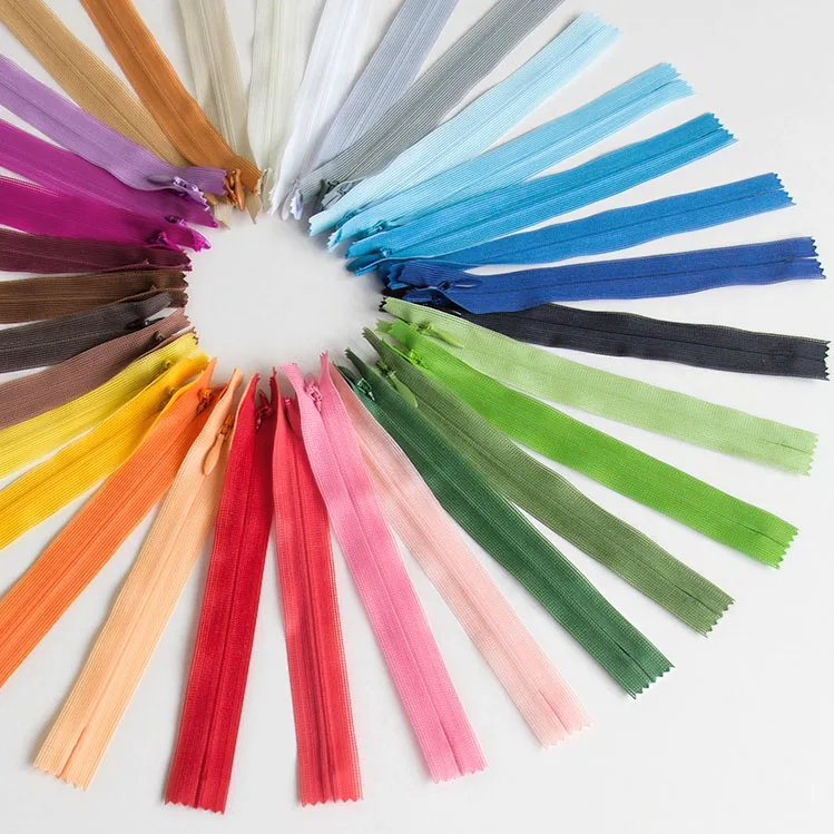 1 قطعة YKK 2 #   سحاب غير مرئي من النايلون لملحقات قماش الخياطة وتنورة الملابس