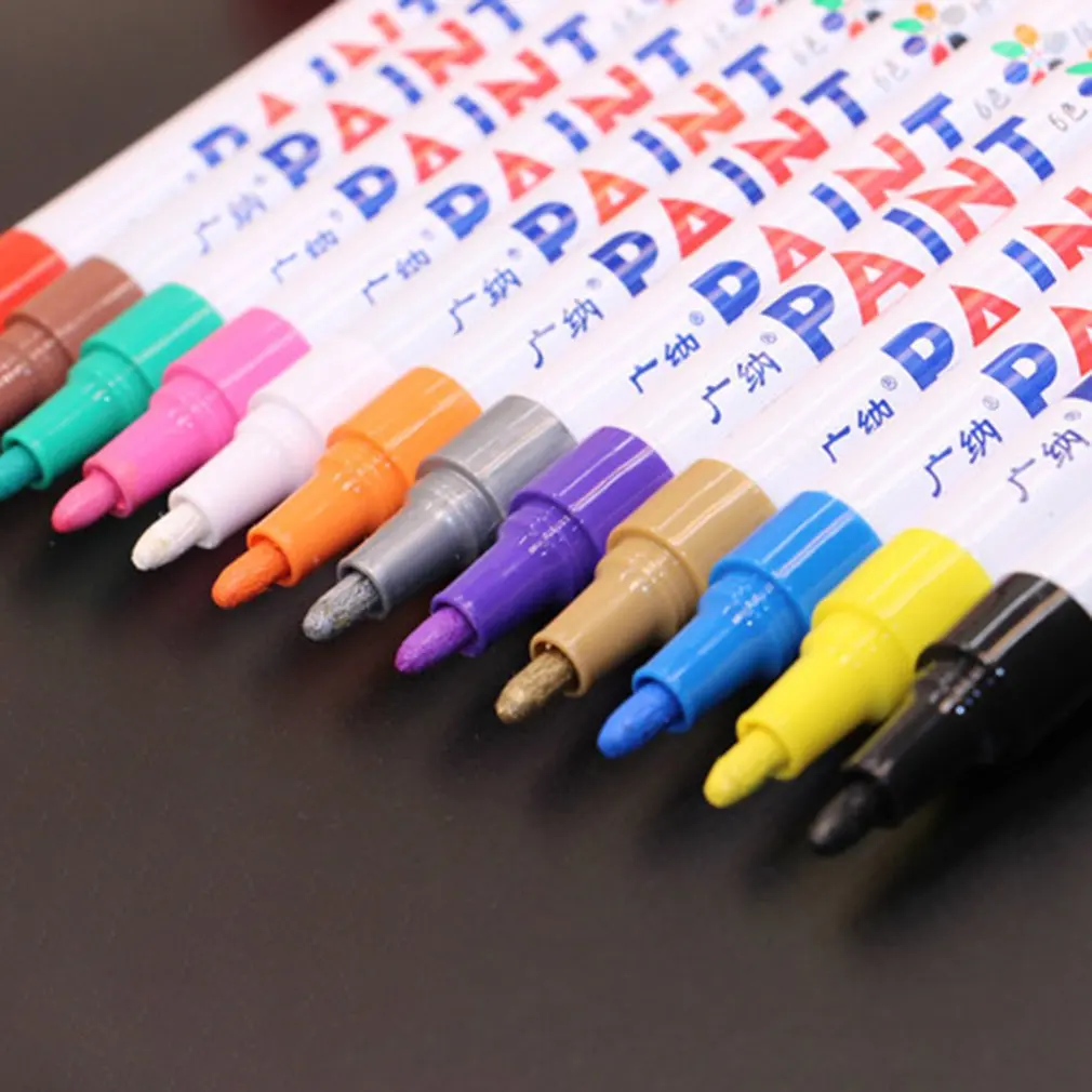 Kleurrijke Wit Waterdichte Rubber Permanente Verf Marker Pen Autoband Loopvlak Milieu Band Schilderij Dropshipping Alleen 1Pcs