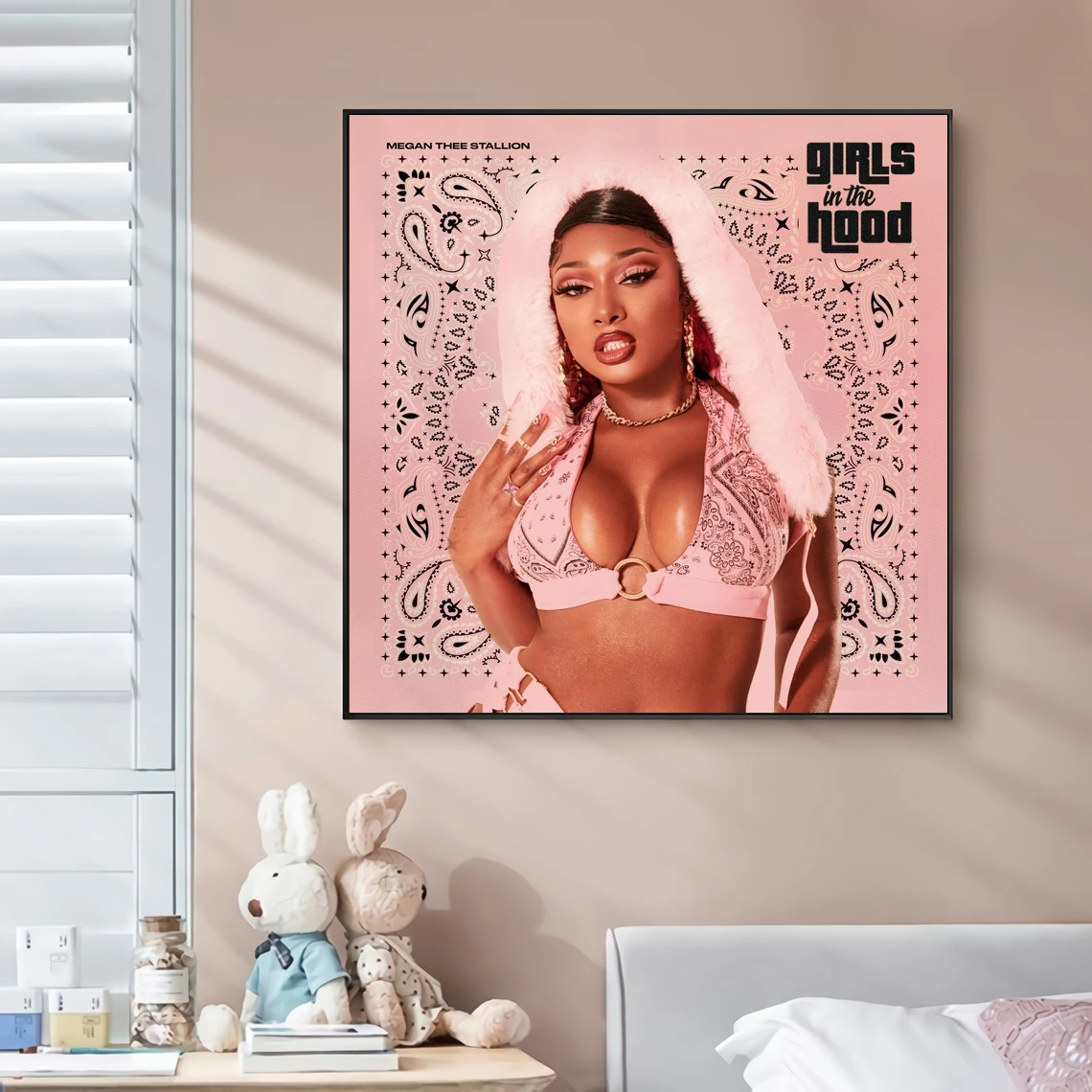 Megan Thee Stallion - Girls in the Hood Music Album Cover Canvas Poster  Wall Painting Art Decoration