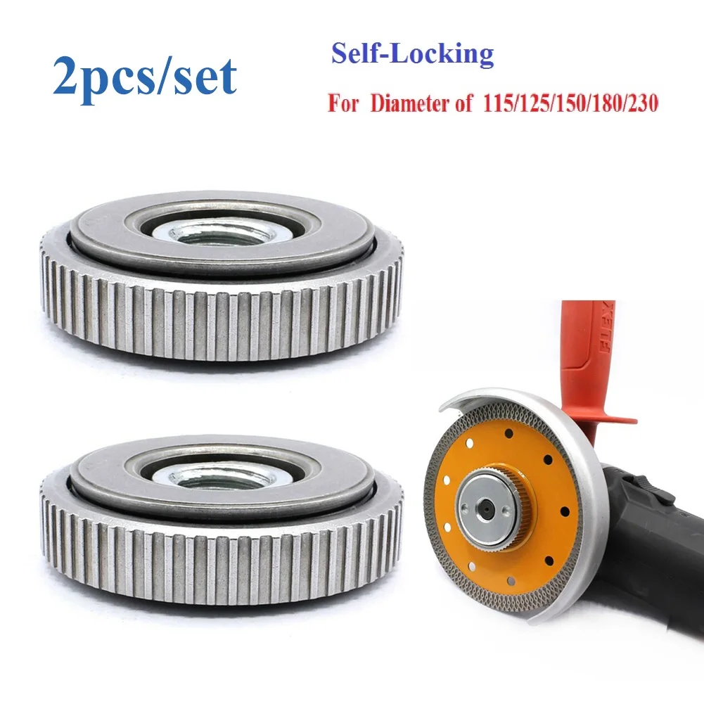 2pcs M14 나사 앵글 그라인더 액세서리 내부 외부 플랜지 너트 교체 퀵 릴리스 Bosch Makita 용 전동 공구