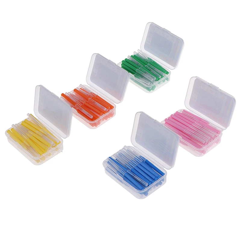 20/30/40pcs/Box I Shaped Interdental Brush Denta Floss Interdental Cleaners Dental Teeth Brush Toothpick Oral Care Tool