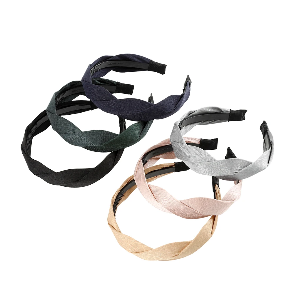 MOLANS Hair Accessories Wide Shiny Weaving Hairbands Braided Headband Hair Hoop Fashion Hair Bands Bezel Headdress image 6