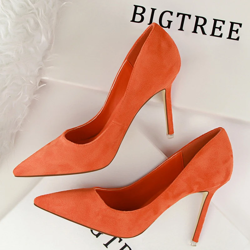 BIGTREE Shoes Woman Pumps Suede Women Shoes Pumps Stiletto High Heels Fashion Office Shoes Female Heeled Shoes Plus Size 42 43