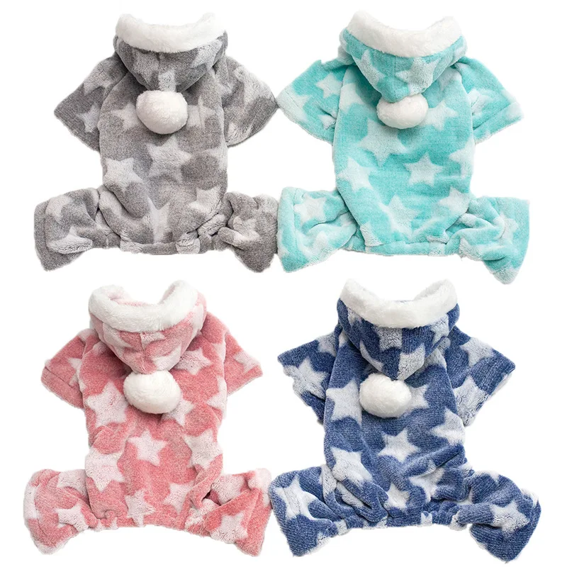 Warm Clothes for Dogs Fleece Jumpsuit Star Pet Dog Clothes for Small Dogs Coat Jacket Winter Puppy Chihuahua Outfit Perros Ropa