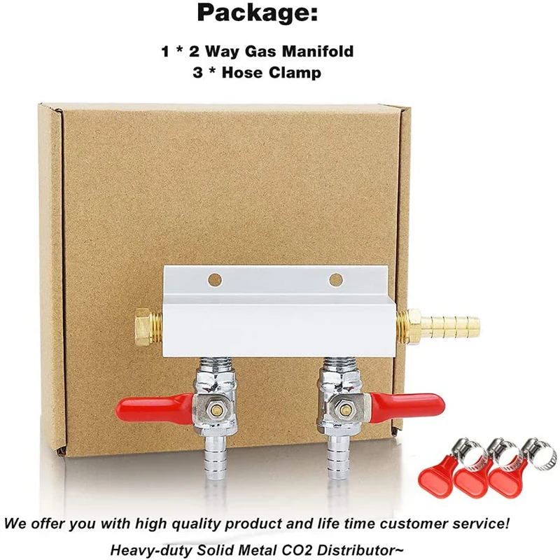 2 way homebrew Co2 Air Gas Distribution Manifold Splitter Draft Beer Kegerator with 5/16 Barb,Home-brew Draft Beer Check Valves