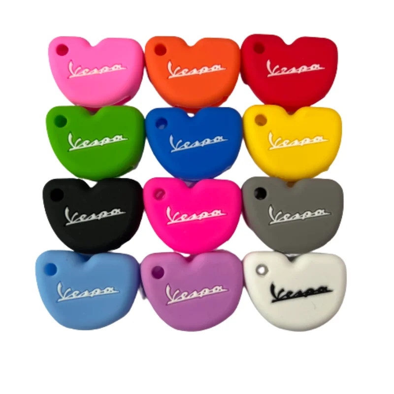 1PC Styling Silicone Rubber Key Case Cover for Vespa Enrico Piaggio GTS300 LX150 Fly 125 3vte Gts 200 250 Scooter Key Decoration