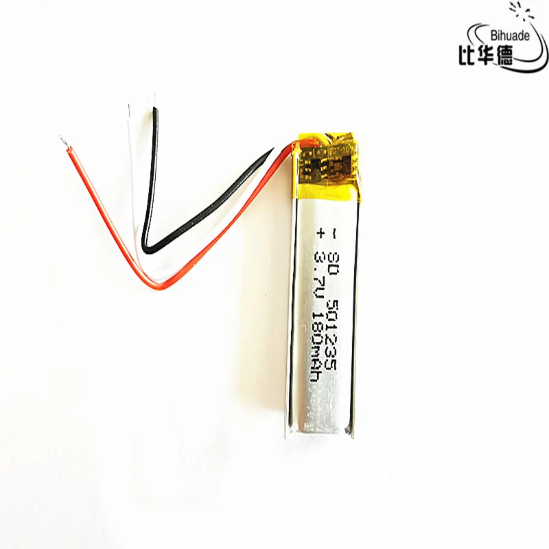 3 line Good Qulity 3.7V,180mAH 501235 Polymer lithium ion / Li-ion battery for tablet pc BANK,GPS,mp3,mp4