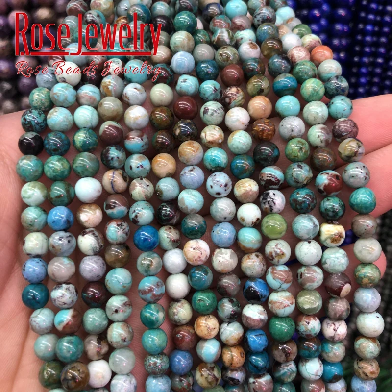 100% 5A Natural Phoenix Turquoises Stone Beads Round Loose Spacer Beads 6 8 10mm For Jewelry Making DIY Bracelet Necklace 15''