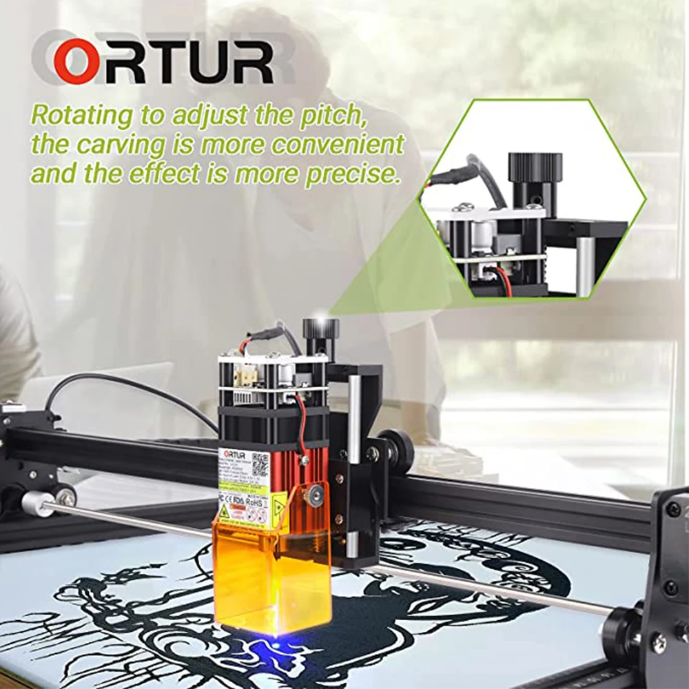 Free Z axis Lifting Device with Ortur Laser Master 2 PRO S2 Equipped Air Nozzle for Wood, Acrylic, Metal Art Crafting Making