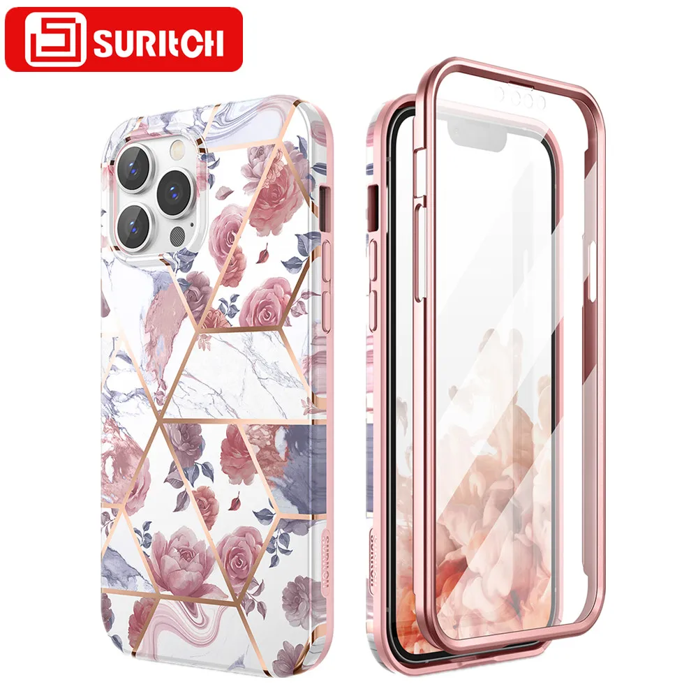 Hard Case For iPhone13 pro  2 in 1 Marble Fashion Color Shockproof Cover Without screen 360 protective Cover